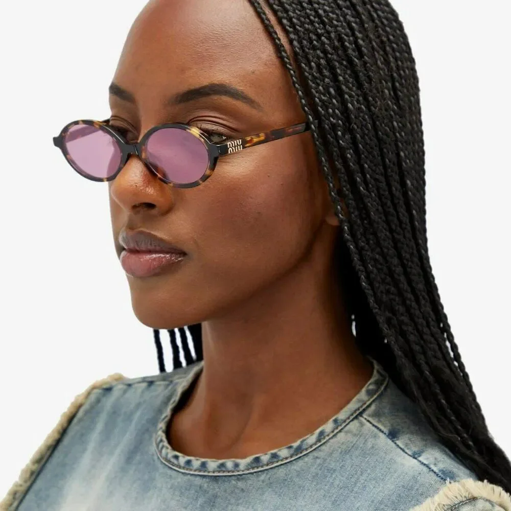 Miu Miu REGARD Men Sunglasses Havana Pink Mirror Silver MU04ZSF VAU50D REGARD